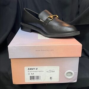 Lisa Vicky Black Leather Loafers